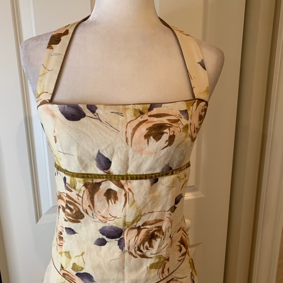 Sara Isabella Linen Halter Open Back Fit & Flare Dress - Picture 2 of 7